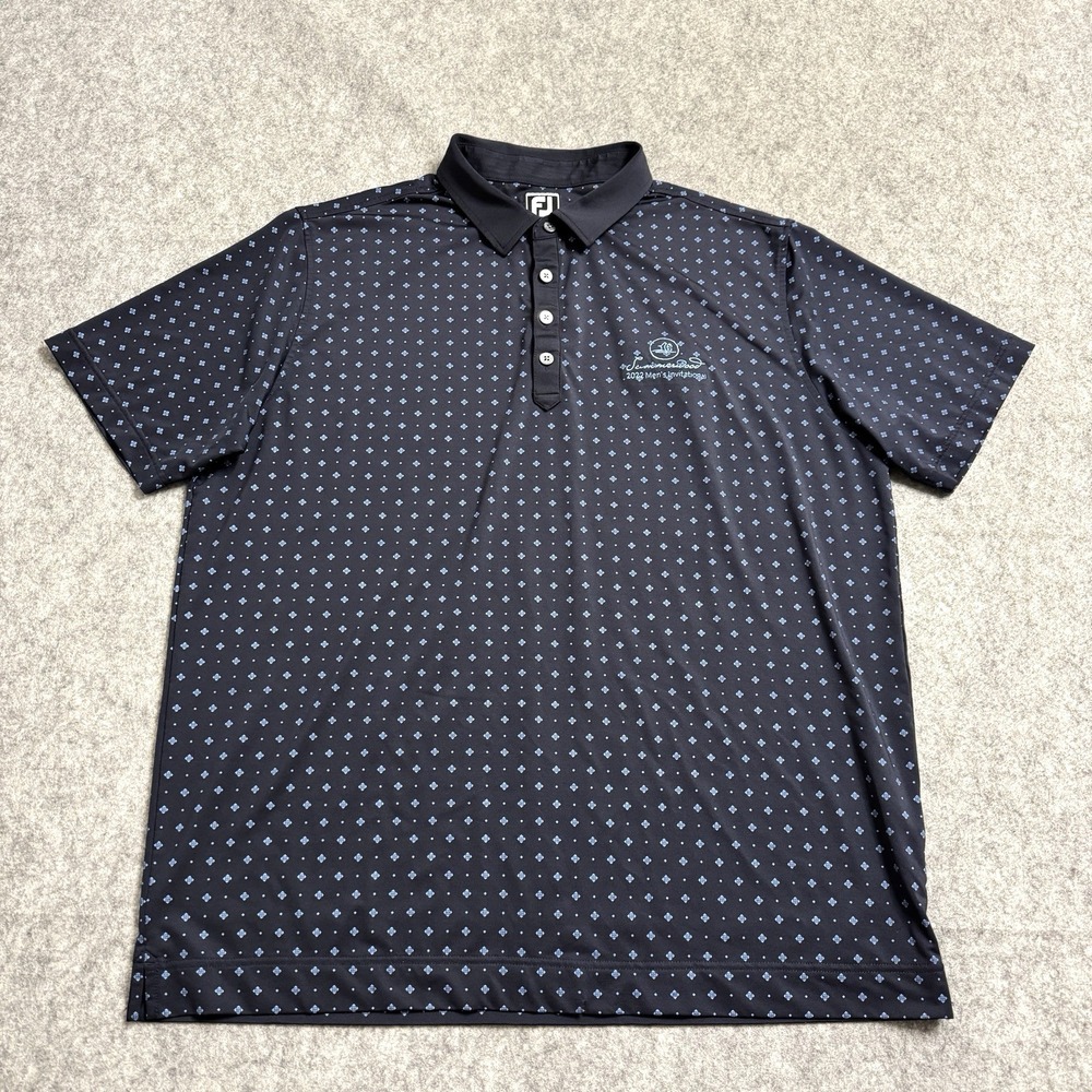 FootJoy Golf Polo XL Blue Geometric Print Stretch Performance Shirt Summer FJ